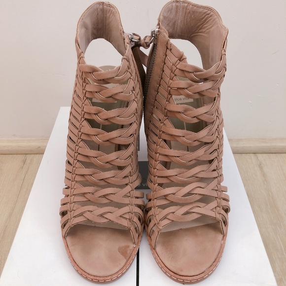 DOLCE VITA Amina Sandal Bootie Taupe Nubuck Heel 8 - Picture 3 of 8